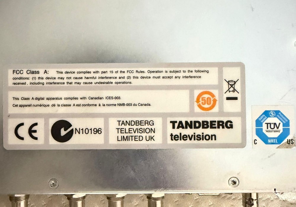 Tandberg RX8200 MPEG2 /MPEG4 SD DVB-S2 8PSK Receiver