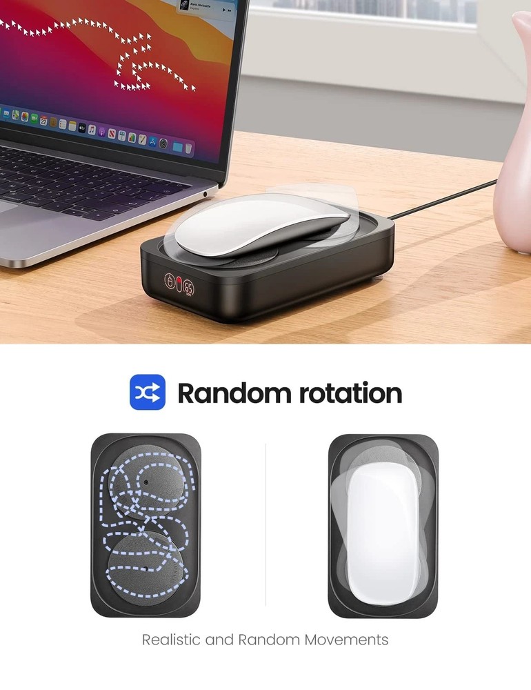 Undetectable Mouse Jiggler,Mouse Mover Jigger Device with LED Screen,Interval...