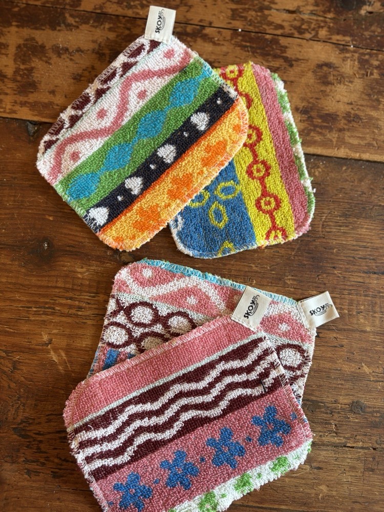 Skoy Scrub, 4-Pack Reusable, Non-Scratching Dish Scrubber for Kitchen