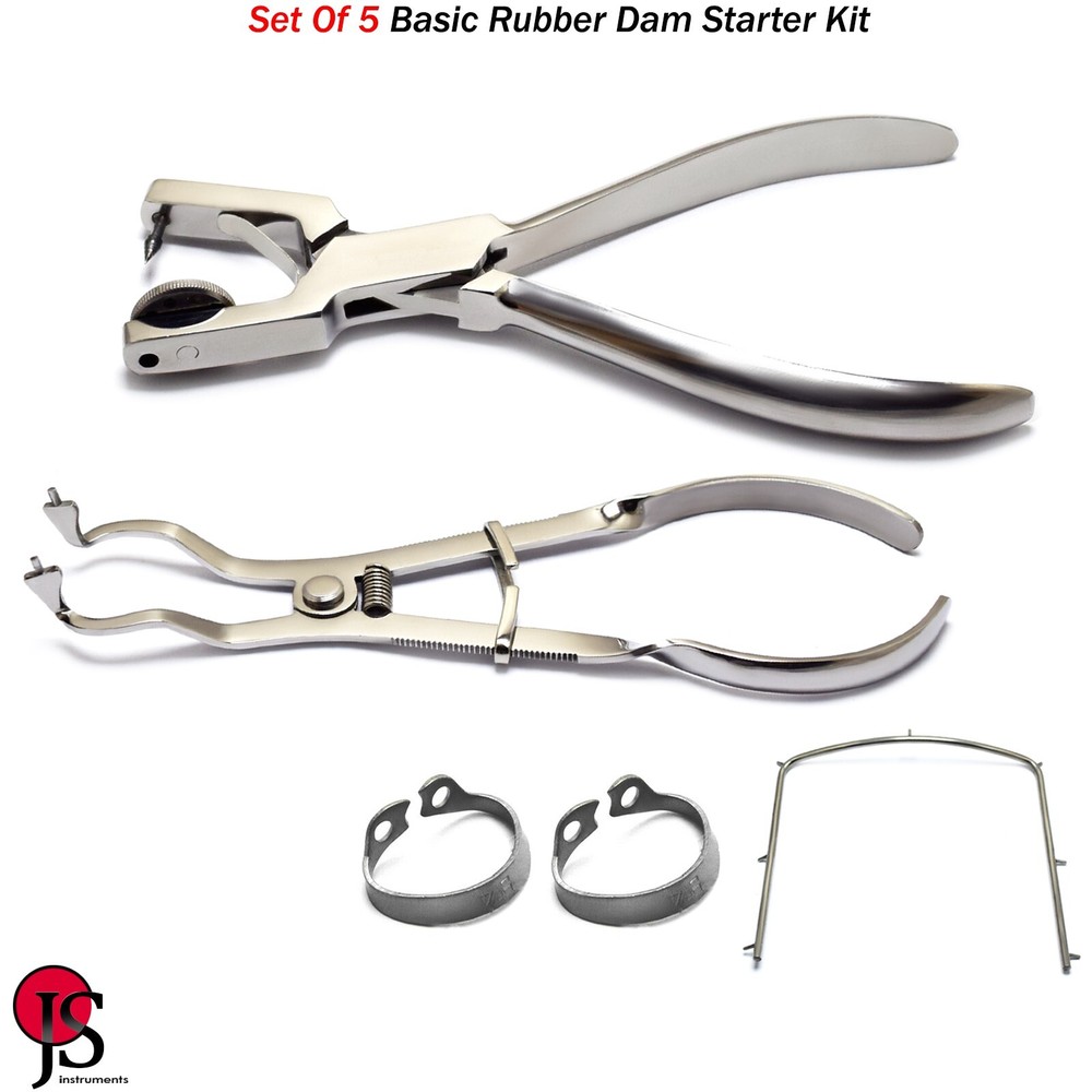 Basic Rubber Dam Kit Ainsworth Punch Pliers Light Ivory Clamp Brinker Retractor