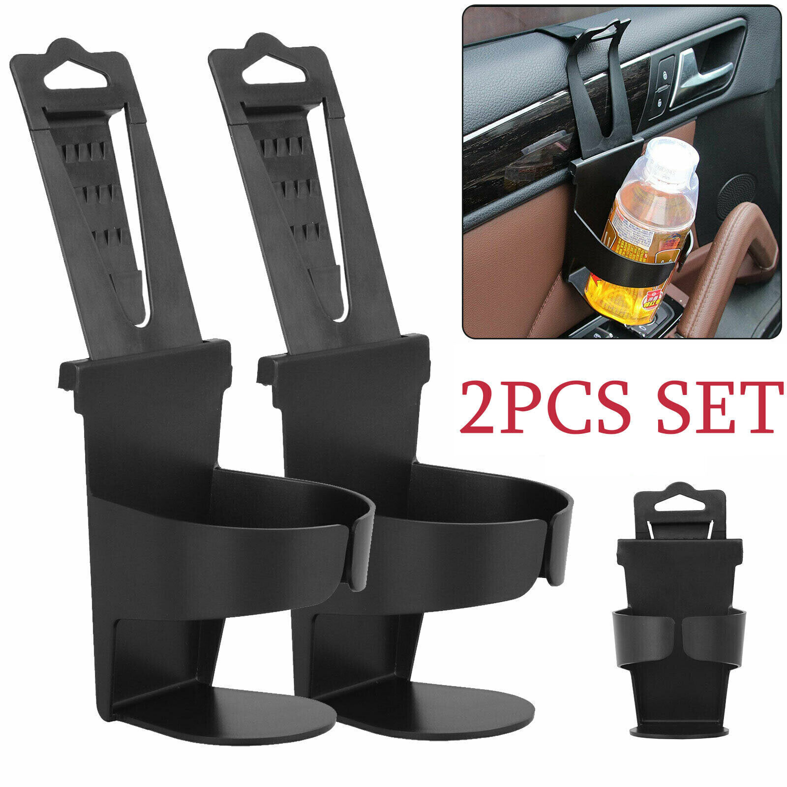 2x Vehicle Car Truck Cup Holder Case Drink Bottle Door Mount Standing Universal