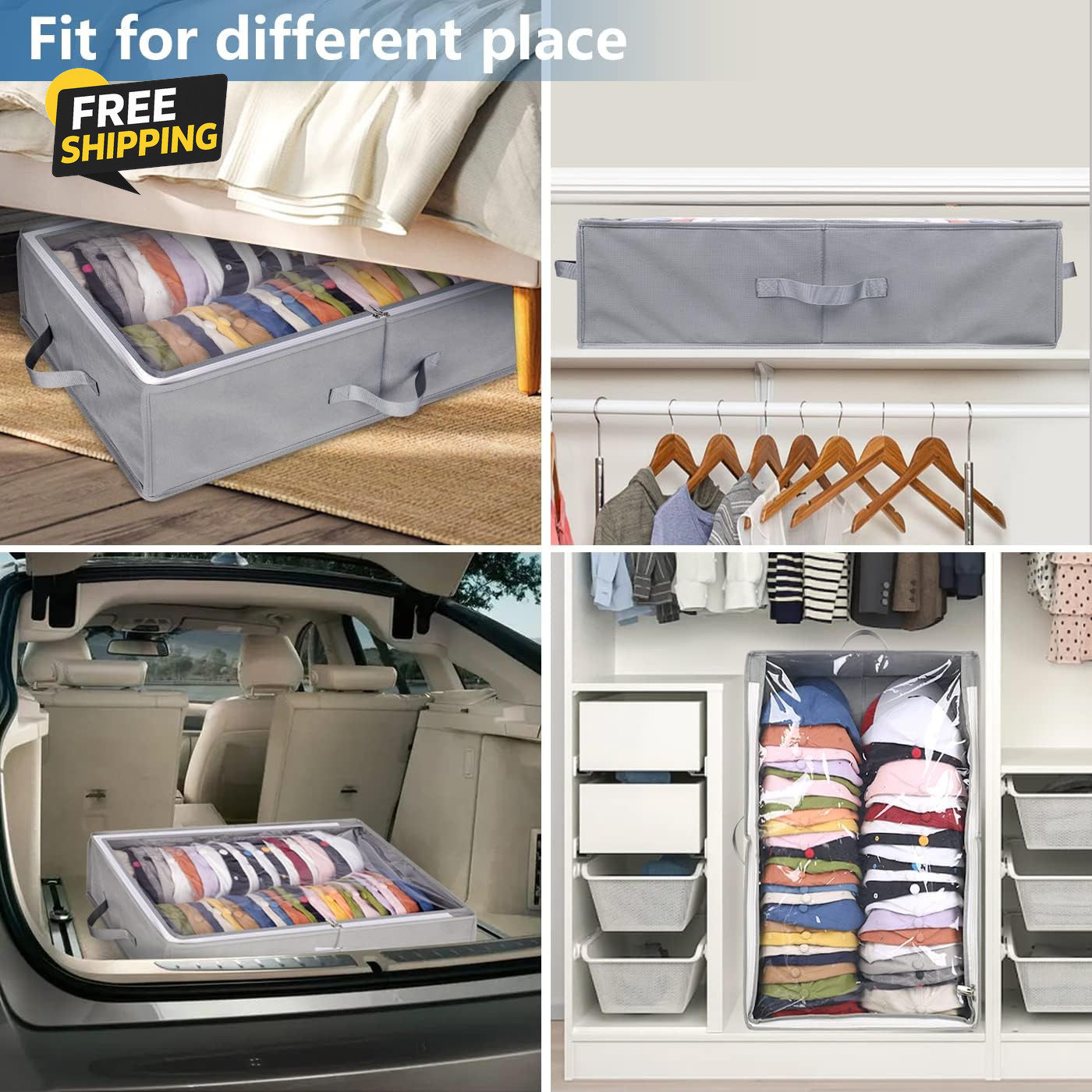 Large Hat Storage Box for Baseball Caps Holds up to 50 Caps Wide Organizer fGrey