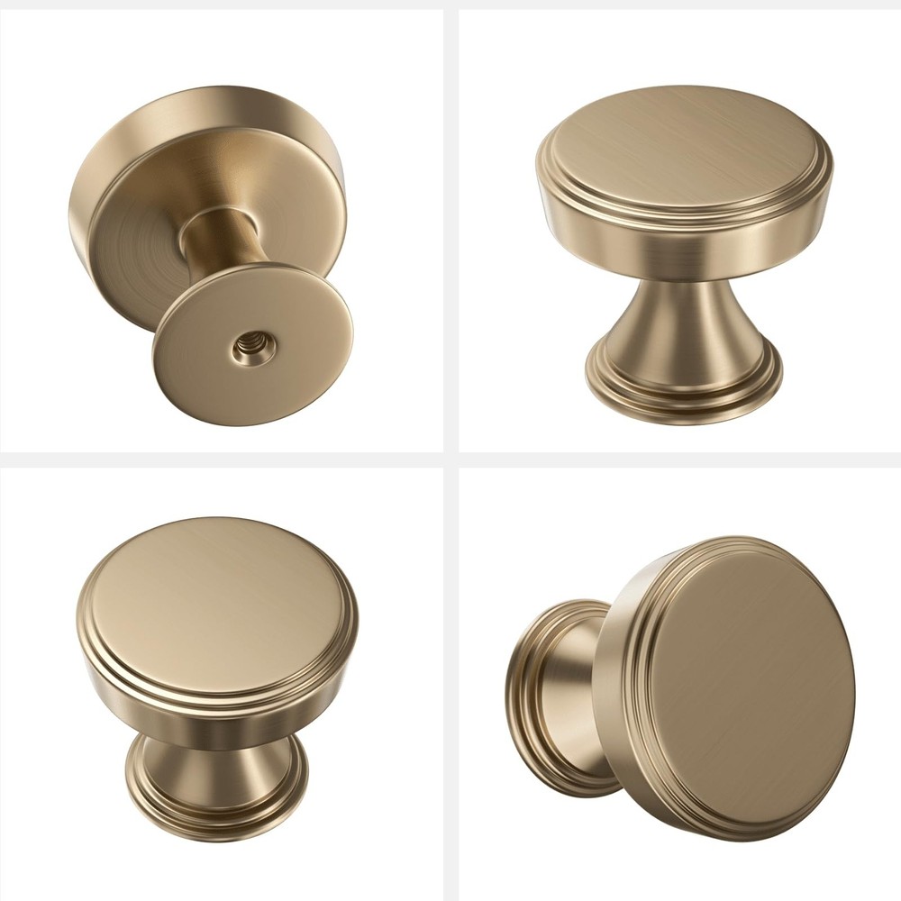 Haliwu 10 Pack Champagne Bronze Cabinet Knobs Round Drawer Knobs, Bronze Cabi...