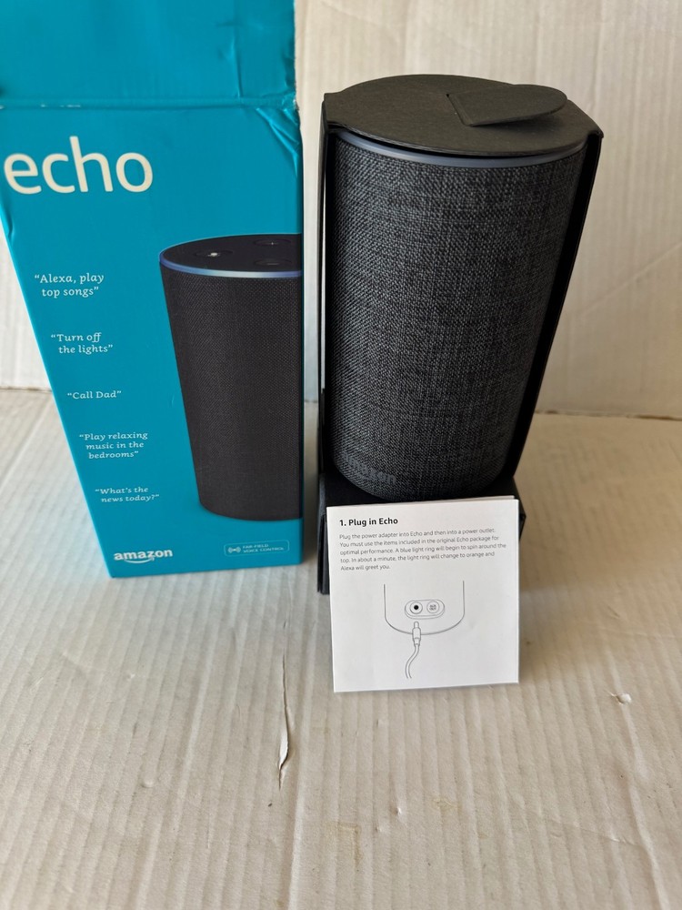 Amazon - Echo (2nd Gen) - Smart Speaker with Alexa - Charcoal Fabric