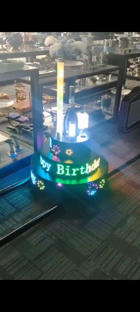 Large 3 Layers Cake Stand with LED App Screen Turntable Display for Birthday