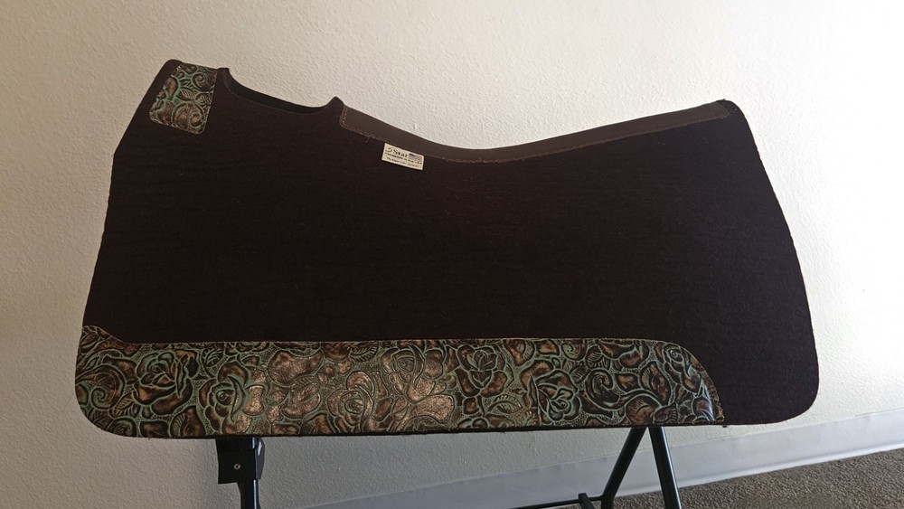 5 Star Roper Wool Saddle Pad Chocolate Turquoise