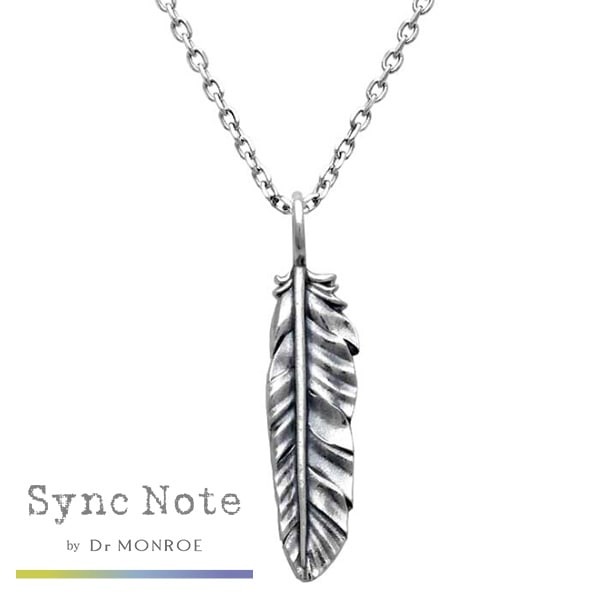Dr MONROE Think Knot Plain Feather Pendant Necklace w/ Chain (Silver)