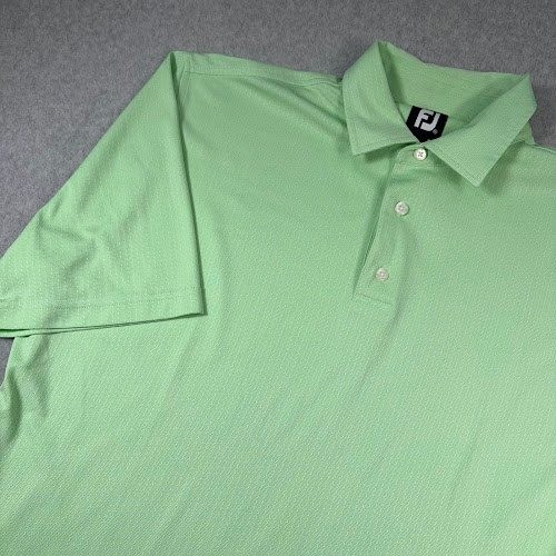 FootJoy Polo Shirt Mens XL Green Textured Golf  Stone Mountain Golf Club Logo