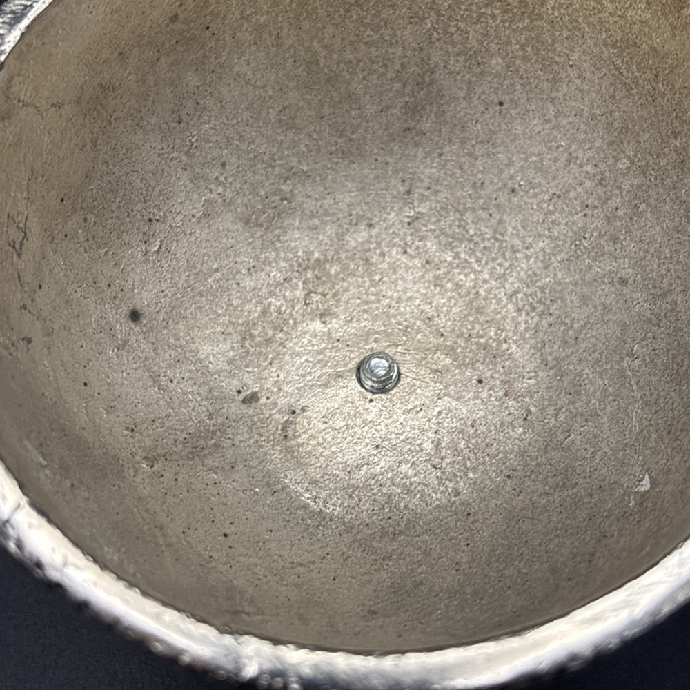 German Silver Bowl With Two Parrots Hand Crafted 3” Dia