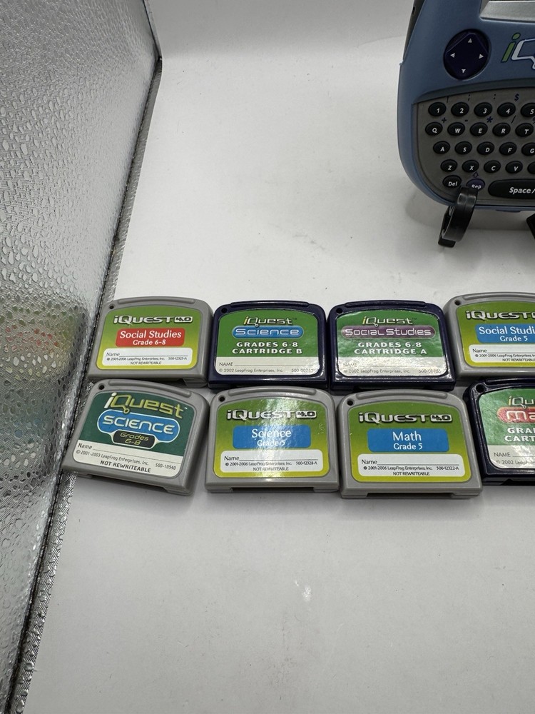 Quantum Leap I Quest ~ LeapFrog ~ Console, Case, 15 Cartridges ~ Tested -Works