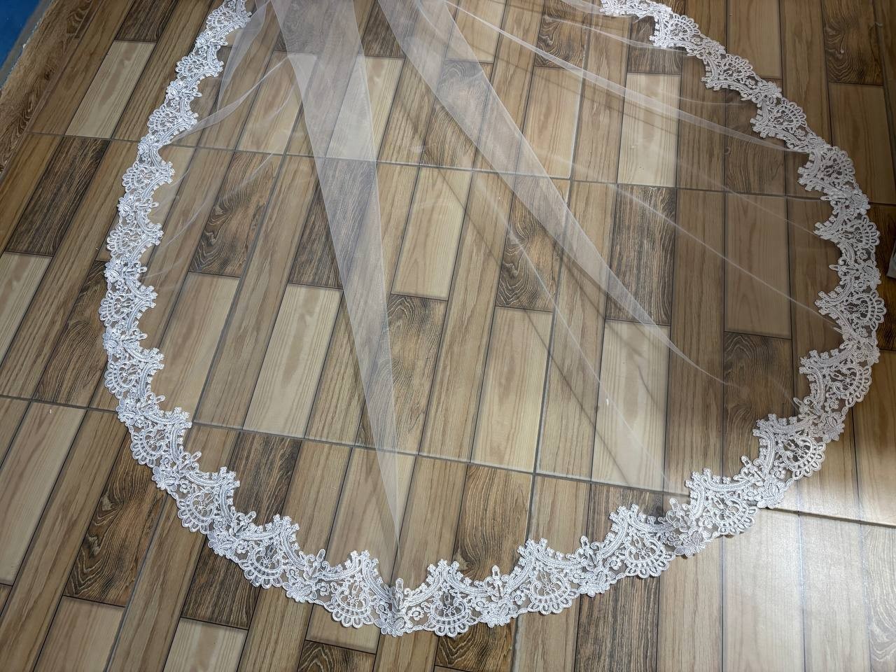 bridal lace veil 1 layer mantilla wedding veil lace edge