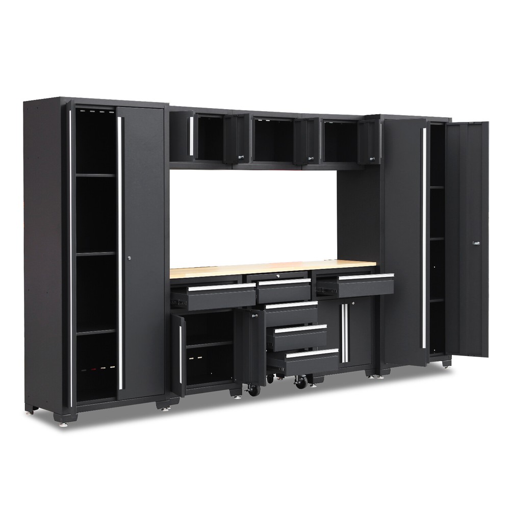 Garage Storage Cabinet System 9-Pcs Workshop Set Cabinets and Storage System