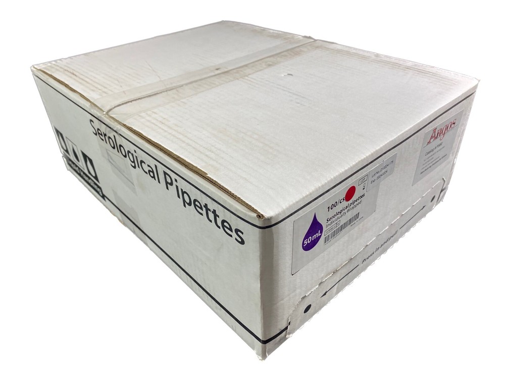 ARGOS TECHNOLOGIES Polystyrene 50mL Disposable Serological Pipettes PS50(100/cs)