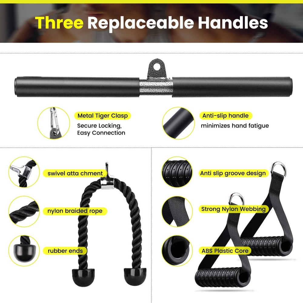 Pulley System for Home Gym, Wall Mount LAT Pull Down Machine Attachment with ...