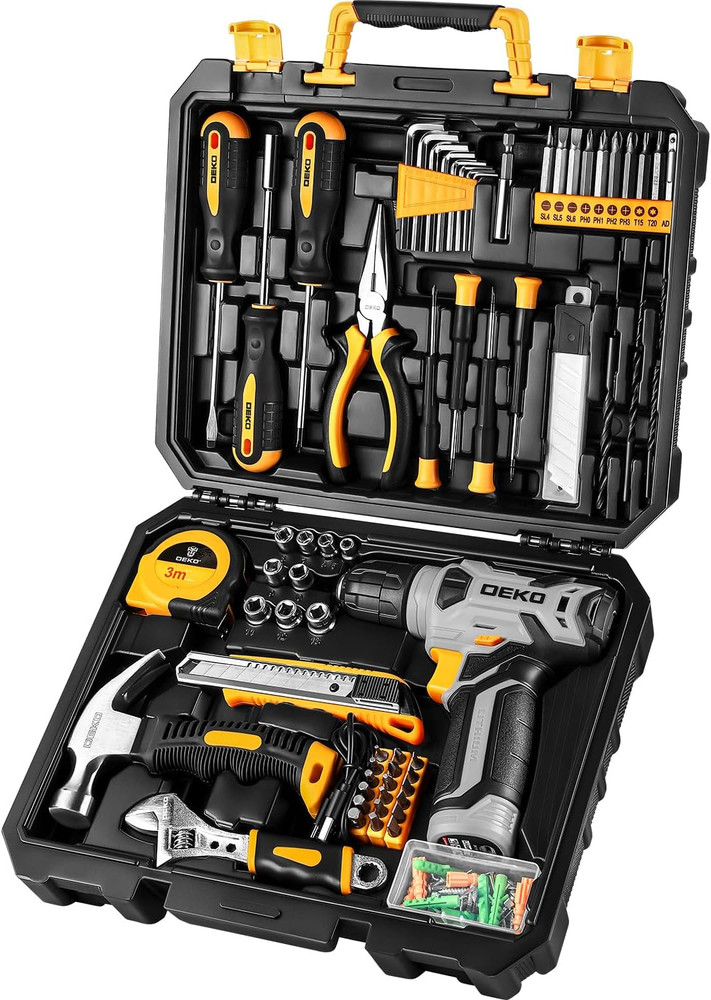 Tool Set：Tool Kit with 8V Cordless Drill,Tool Box with Drill,Hand Drill
