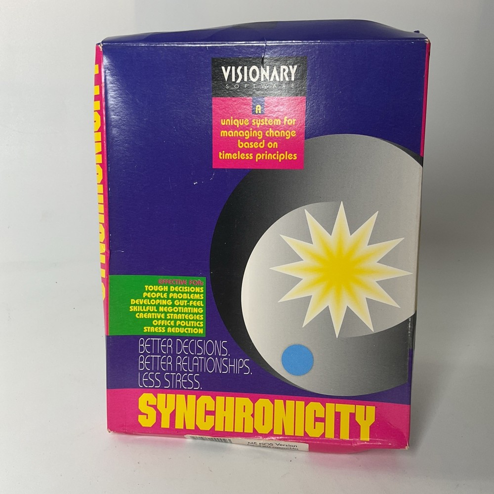 Visionary Software Synchronicity MS DOS Version IBM Compatibles 5.25” Disk
