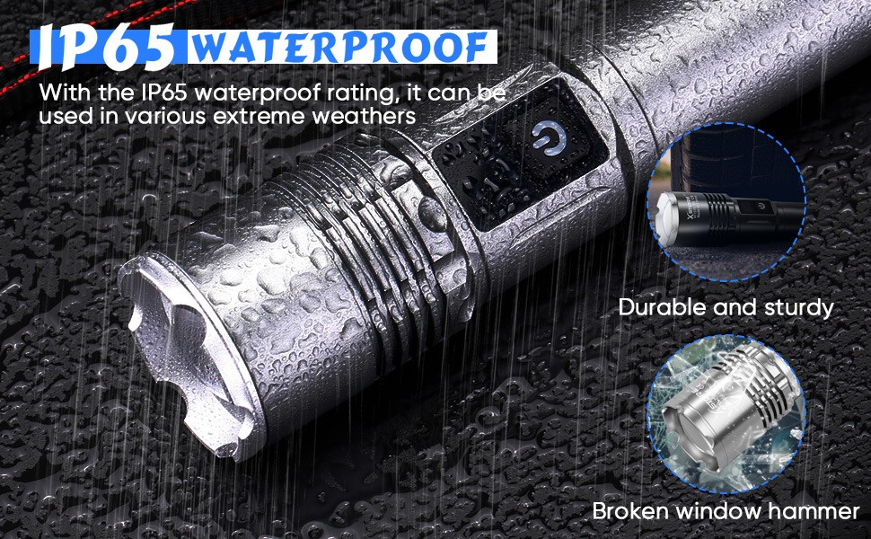 2PCS 90000 Lumen LED Flashlight Rechargeable Super Bright Tactical Flashlights