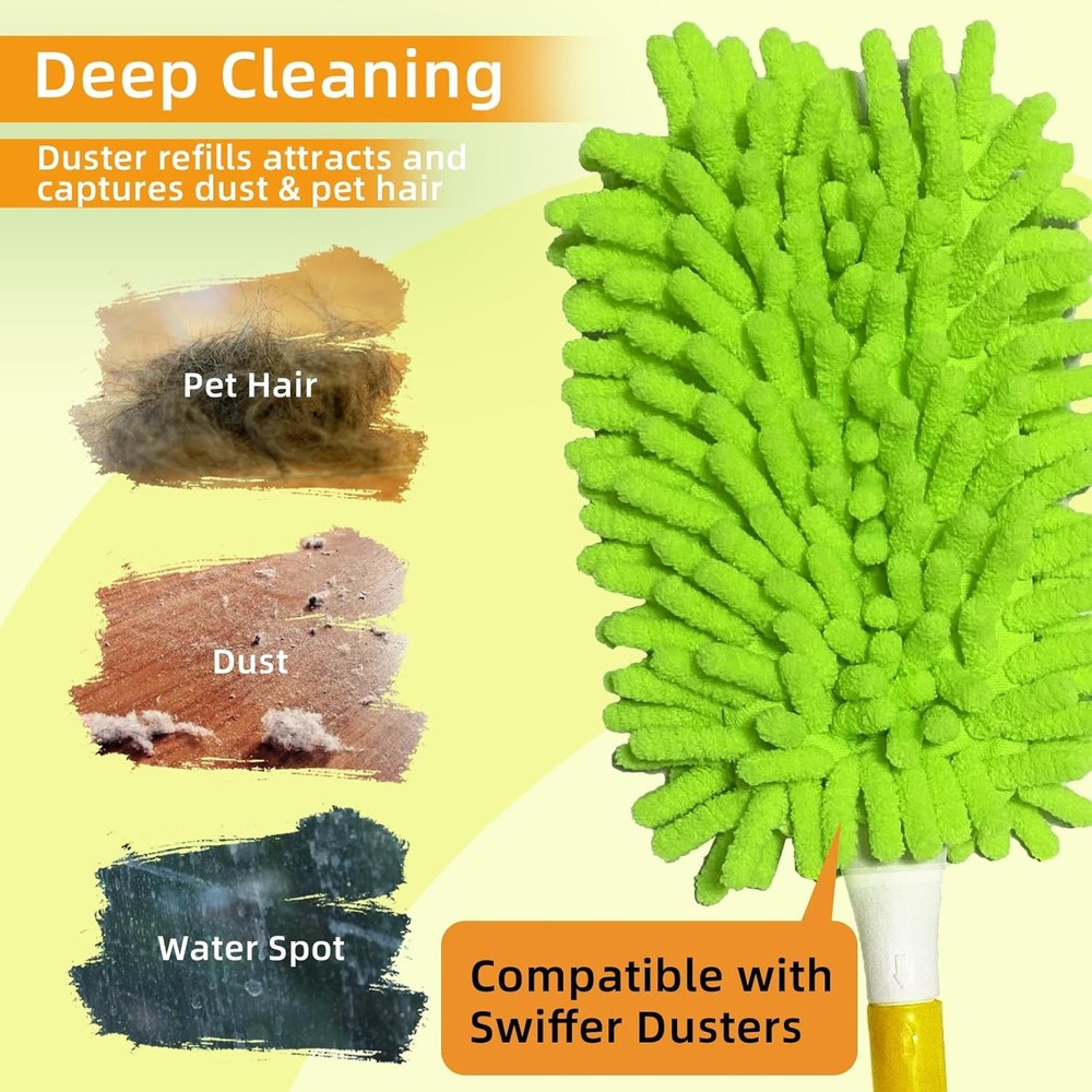 Reusable Duster Refill Compatible W/ Swiffer Hand Duster Microfiber Ceiling Fan