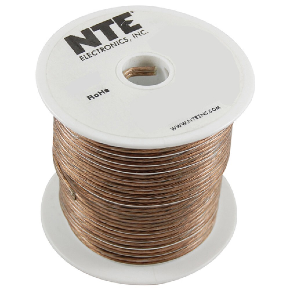 NTE Electronics W162CLR-25 Speaker Wire, 16/2 Clear Stranded 25ft