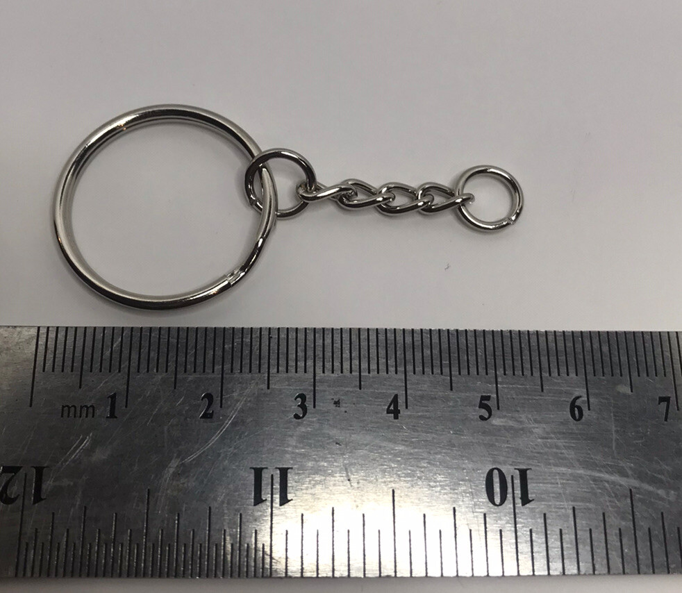 12 PCS Keyring Blanks Silver Tone Key Chains Findings Split Rings - 25mm