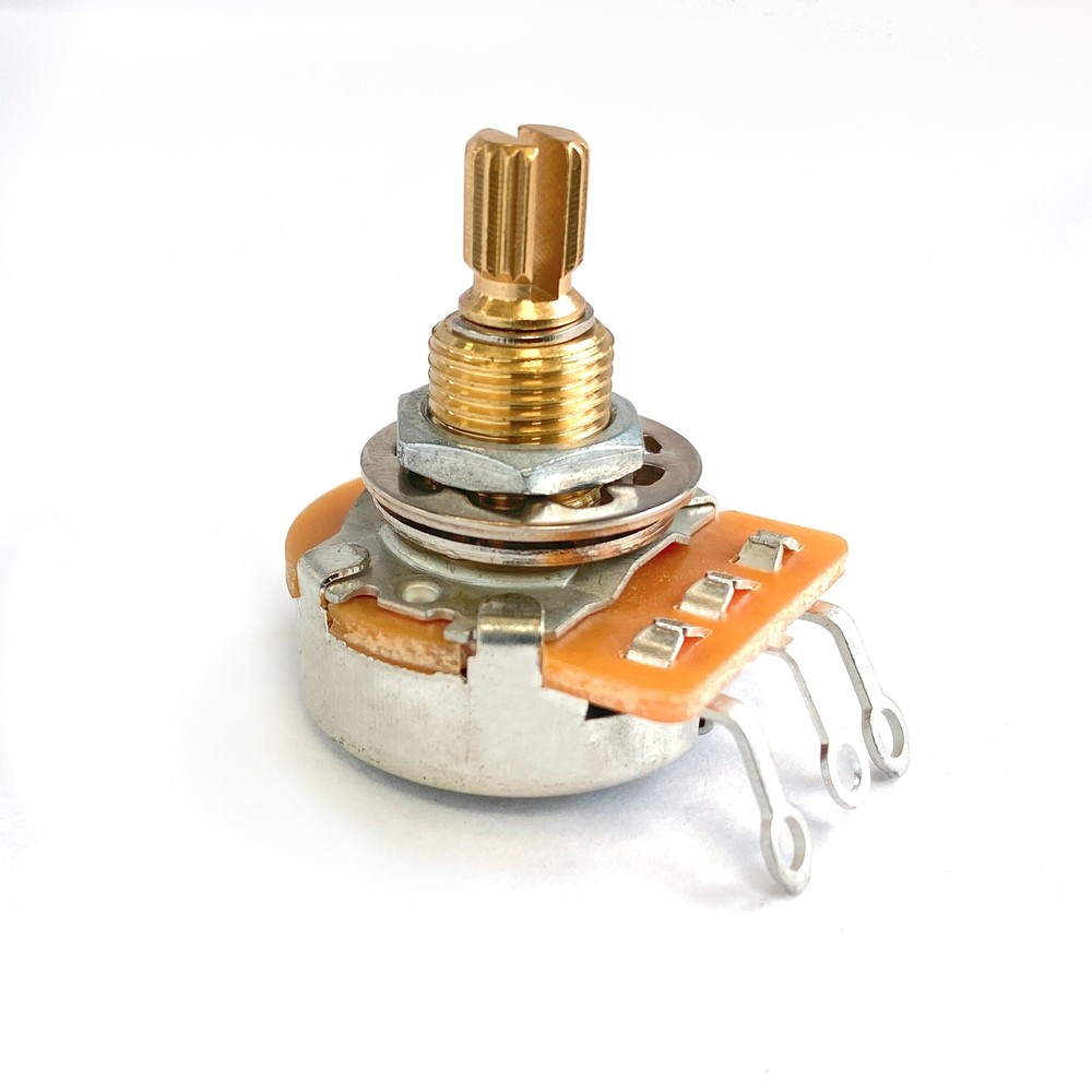 AxLabs 250K Audio Taper Potentiometer -  Medium 3/4" Length, Split 3/8" Shaft
