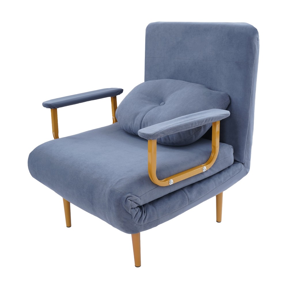 Folding Sofa Bed with Iron Frame, Adjustable Backrest, Space-Saving Design