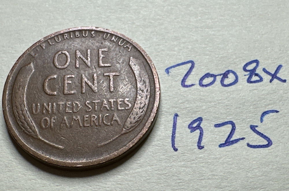 1925 1C BN Lincoln Cent WHEAT PENNY 2008X