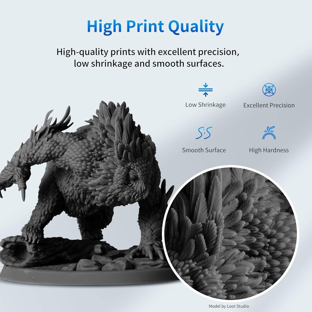 1kg Black UV-Curing Resin with Quick Curing & Excellent Fluidity for 3D Models