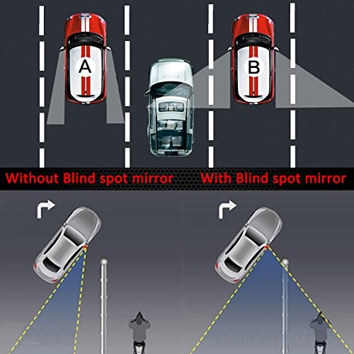 Rectangle Blind Spot Mirror, HD Glass Frameless Convex Frameless Rectangle