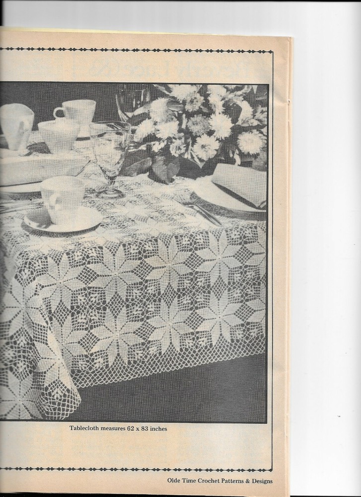 Vintage Crochet PATTERN for Shining Star Table Cloth