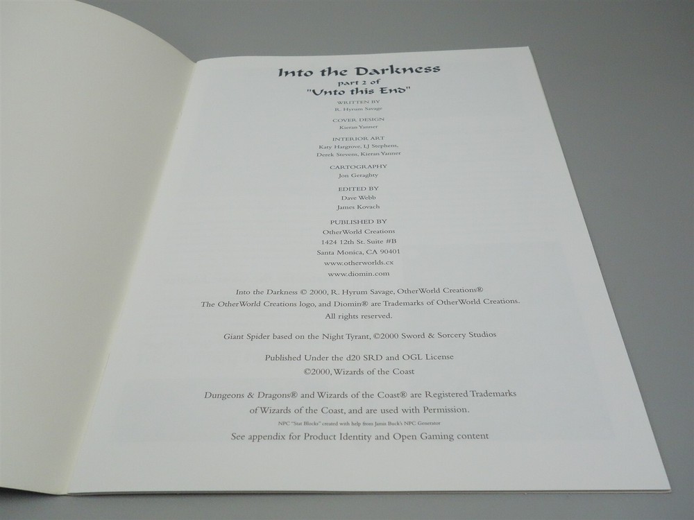 Into the Darkness (d20 System)