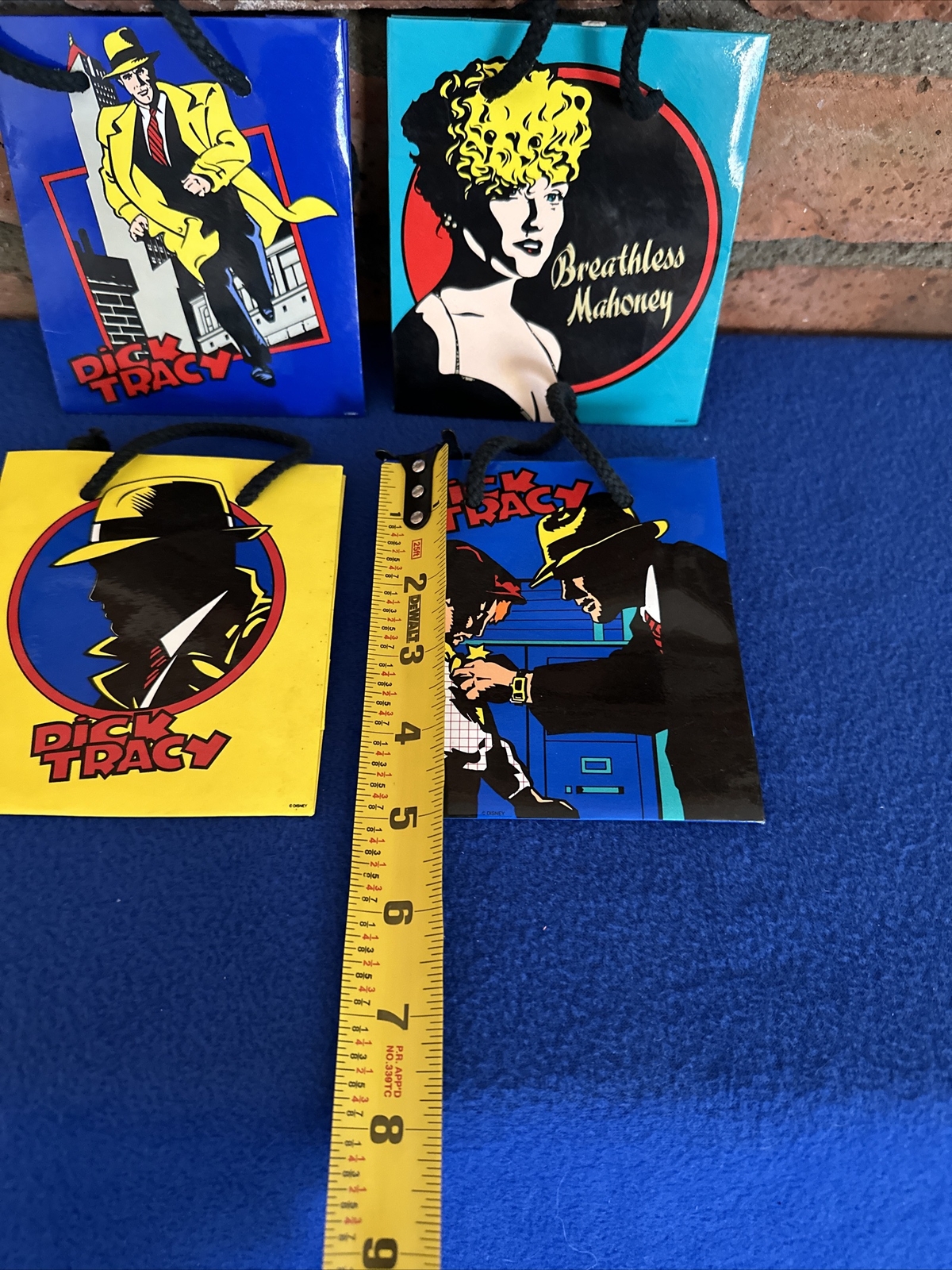 Dick Tracy Movie Gift Bags Lot of 4 Applause Walt Disney Co. ALL DIFFERENT VTG