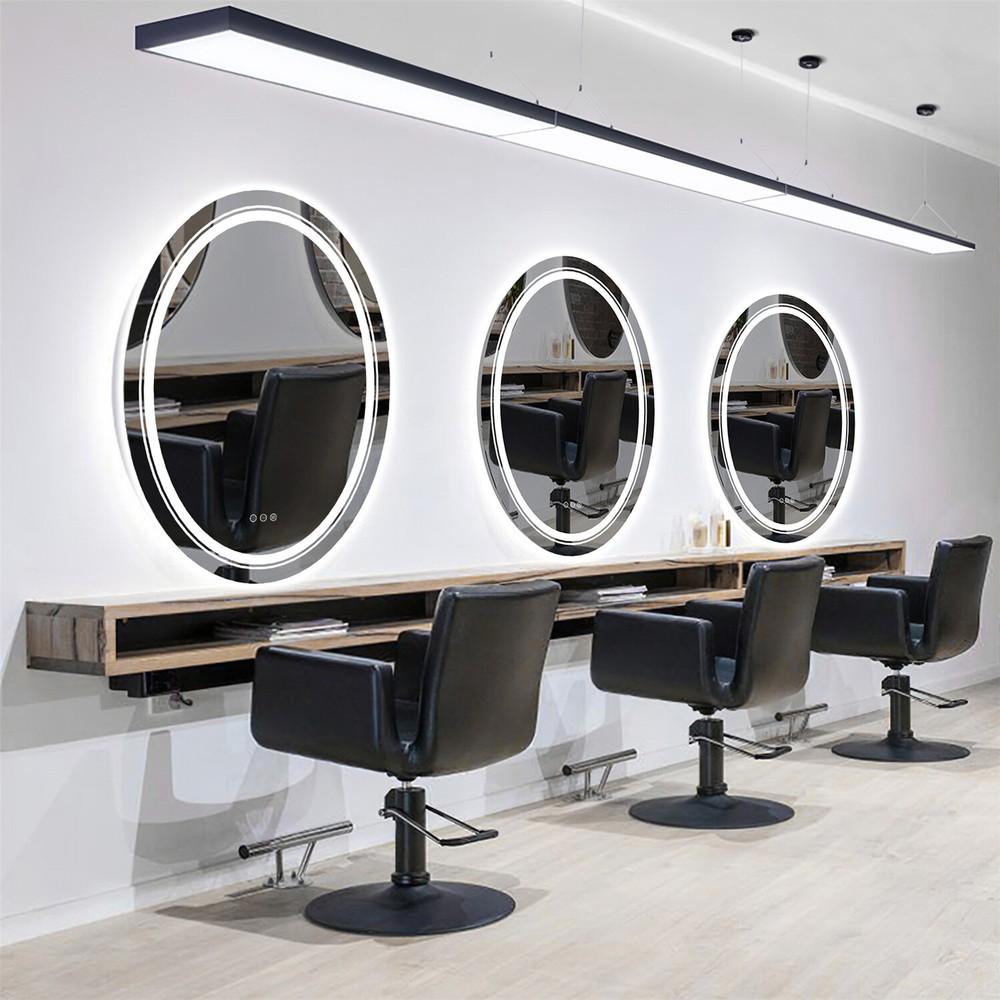 Modern Oval LED Bathroom Mirror Frontlit&Backlit AntiFog Dimmable Vanity Makeup