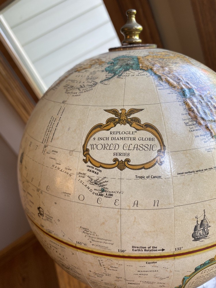Replogle Classic 9” Diam. Globe with Thermometer, Barometer, & Hydrometer