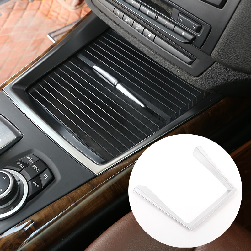 ABS Chrome Car Console Water Cup Holder Frame Trim For BMW X5 E70 08-13
