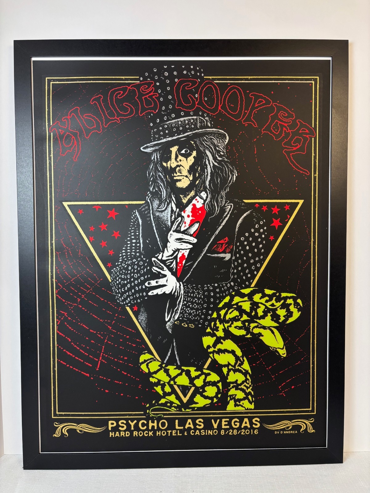 Psycho Las Vegas Concert Poster Alice Cooper 2016 Unframed Near Mint 18"X 24"