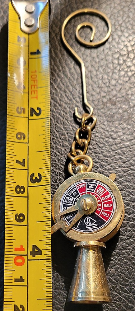 Solid Brass Titanic Engine Telegraph Keyring 5” Functional