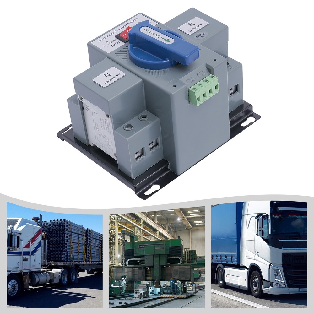 63A ATS Dual Power Automatic Transfer Switch for Generator Changeover Switch 2P