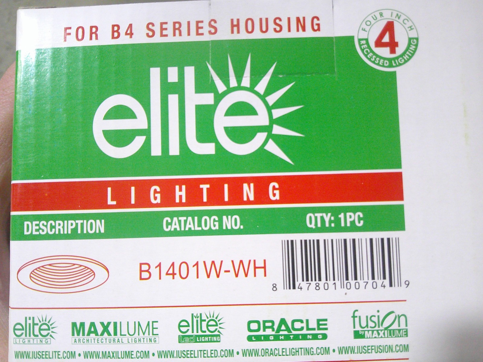 Elite Lighting B1401W-WH - 4" Stepped Baffle MR16 Trim WHITE