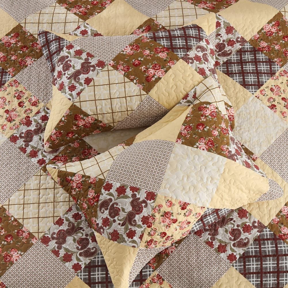 King Cotton Bedspread Quilt Sets Reversible Coverlet Sets