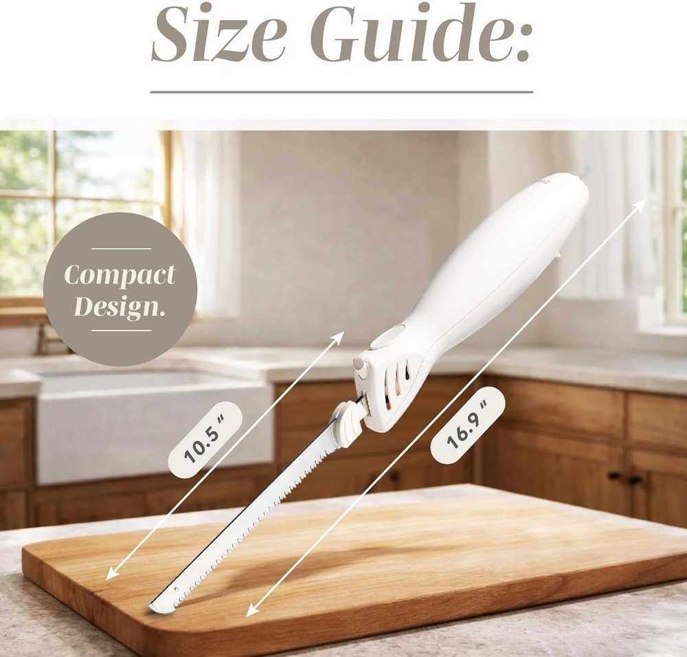 High-Performance Electric Knife - Quiet Ergonomic Blade Set for Precise Cutting