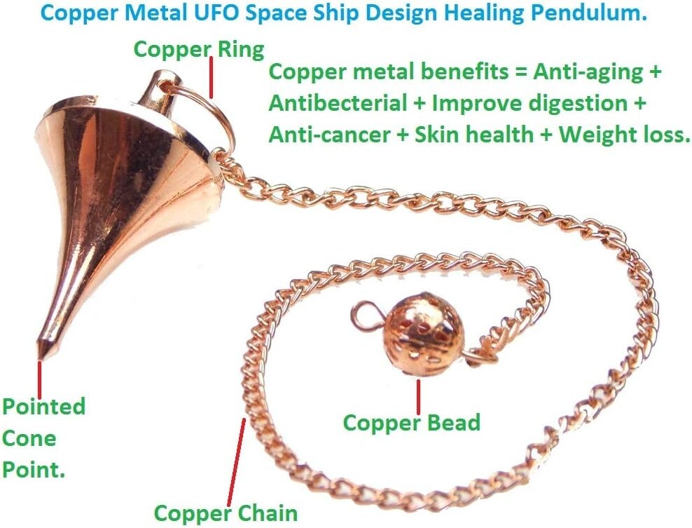 Copper UFO Pendulum for Chakra Balancing & Meditation - Unique Space Ship Design