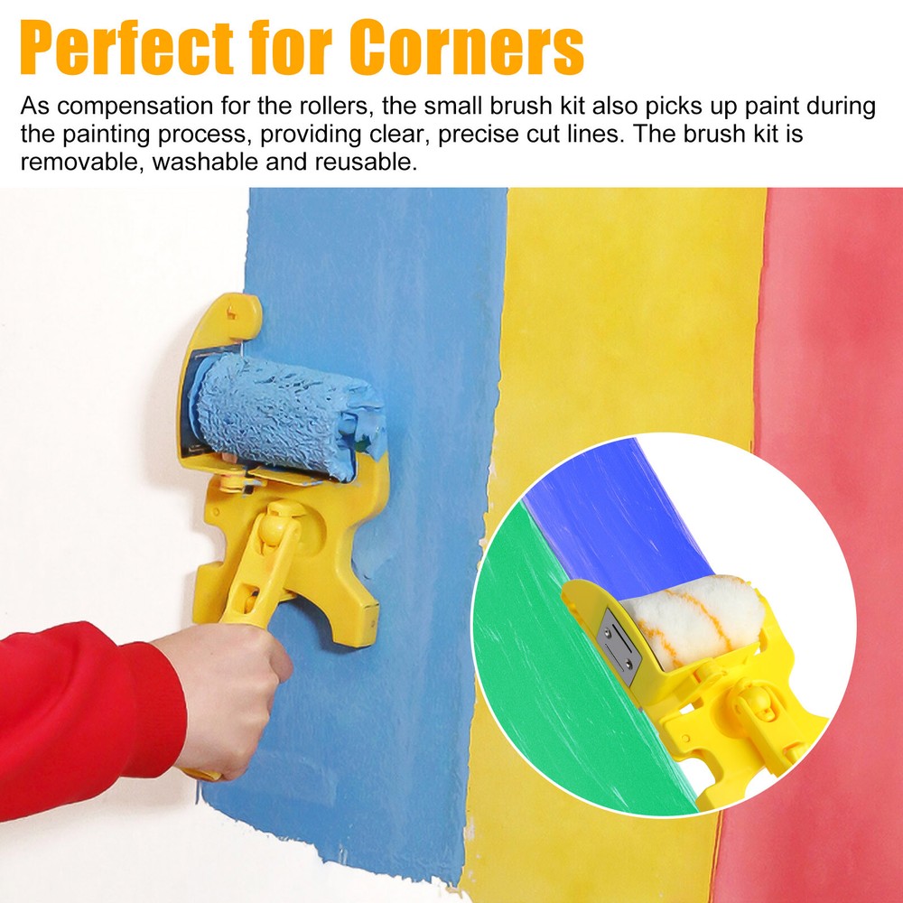 Multifunctional Clean-Cut Paint Edger Roller Brush Safe Tool Wall Corner Ceiling