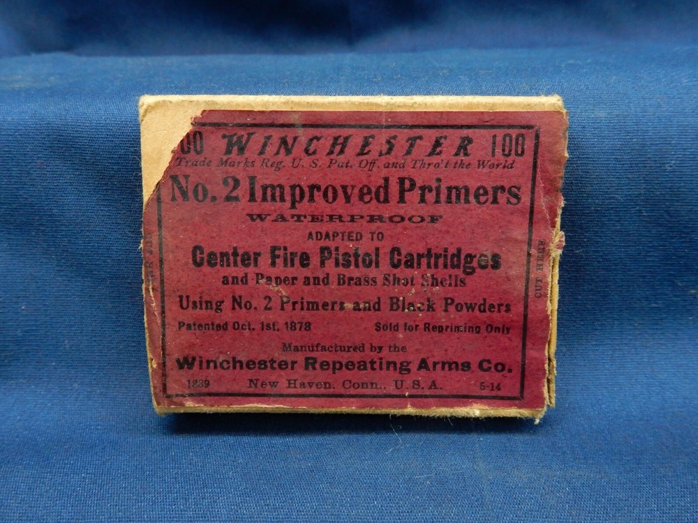 Vintage Winchester No 2 Improved Primers Center Fire Pistol Empty Box