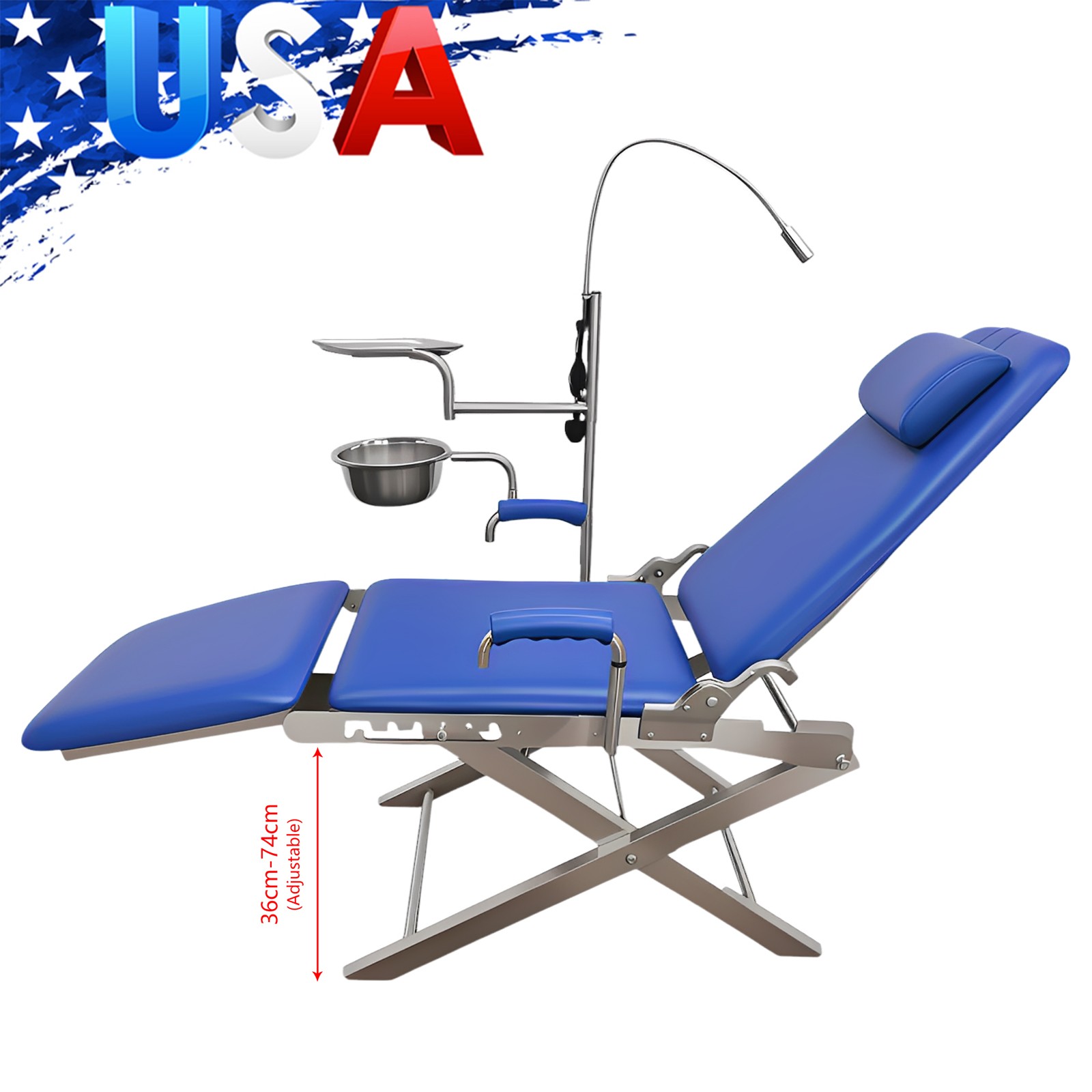 Silla portátil Dental+cubo de saliva + LED unidad dental portatil