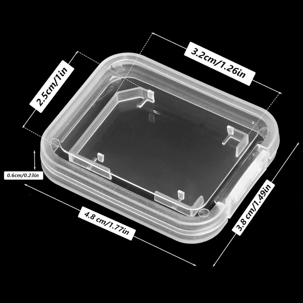 Transparent/Clear SD SDHC Memory Card Case Holder Box Storage Boxes - 2 Pack