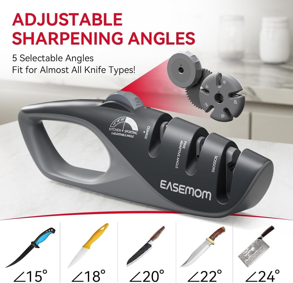 Kitchen Knife Sharpener 5 Adjustable Sharpening Angle Handheld Pocket Knife