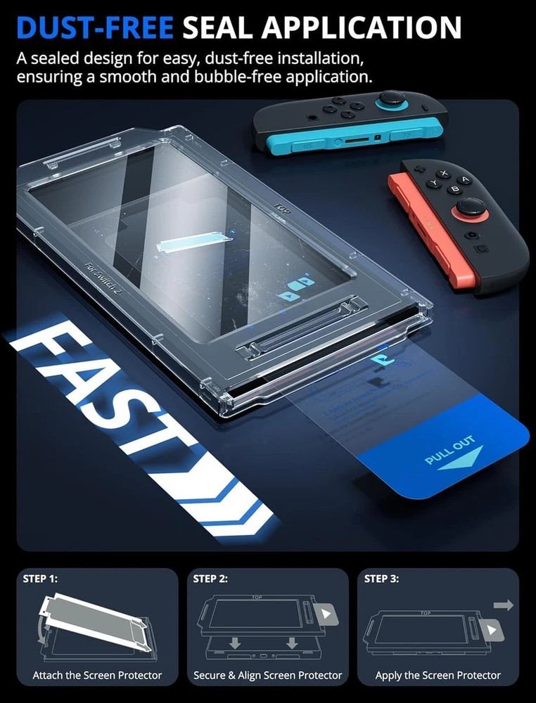 For Nintendo Switch 2 Screen Protector, 2 Pack 9H Tempered Glass Ultra-Thin HD