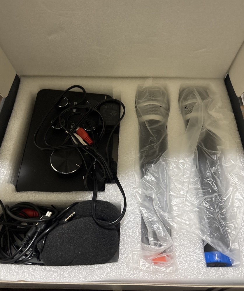 Rybozen Karaoke Microphone Mixer System Set with Dual UHF Wireless