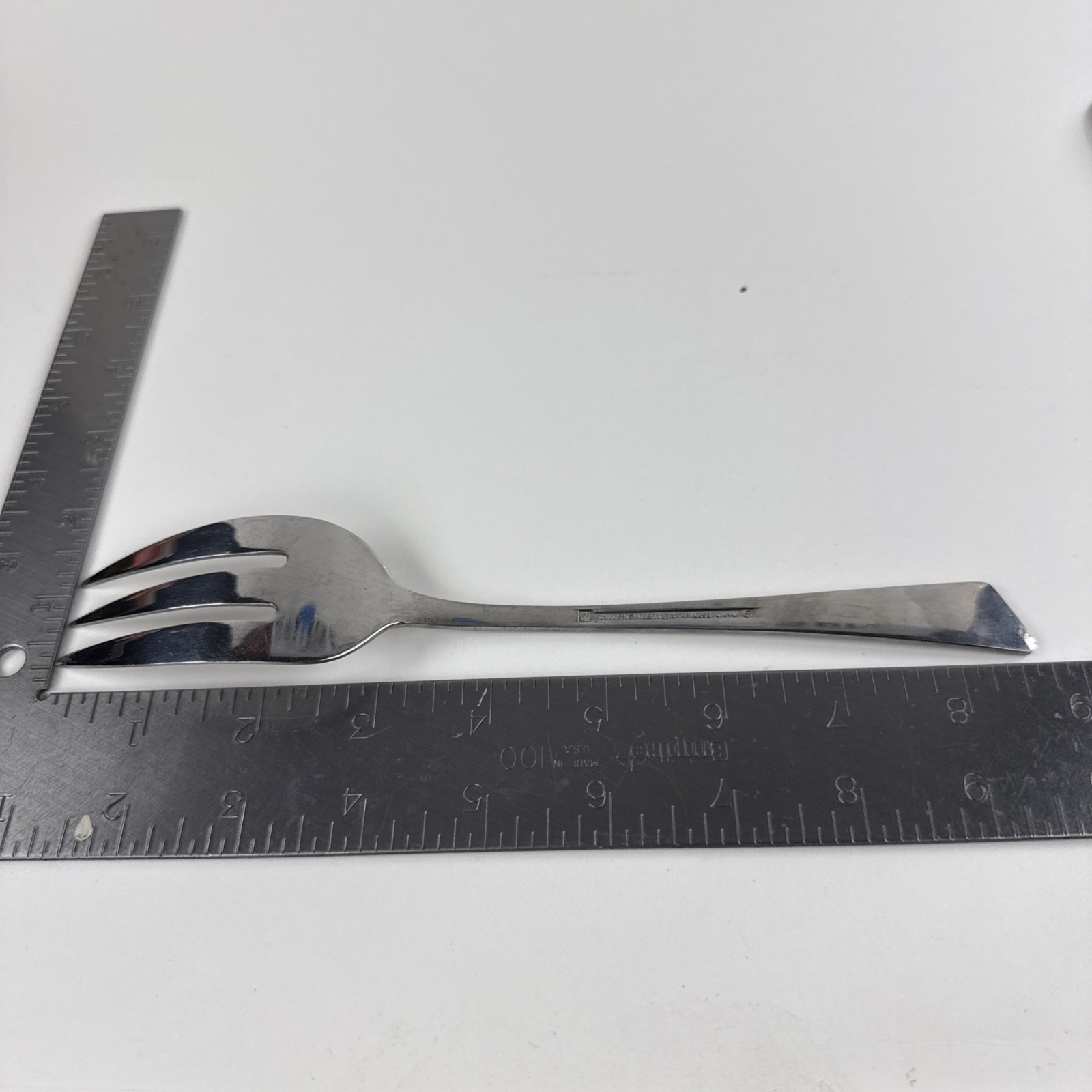 Vtg Stanley Roberts Japan Stainless Steel Serving Set MCM Pierced Spoon Fork 2pc